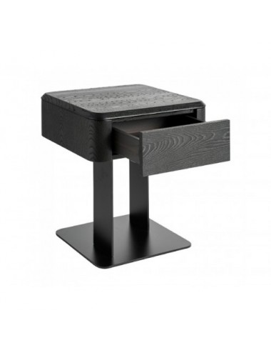 Mesita De Noche Caiza Madera Dm 46x46x51 Estilo Contemporáneo - 3