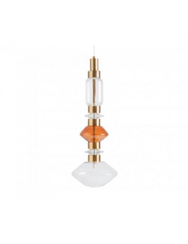 Lámpara De Colgar Anna Cristal 22x22x68 Estilo Art Deco - 1