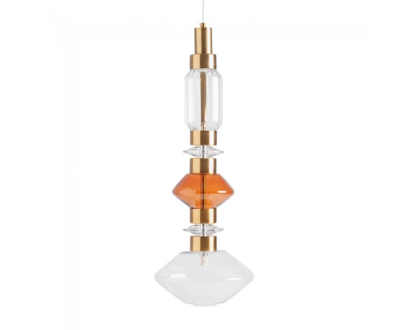 Lámpara De Colgar Anna Cristal 22x22x68 Estilo Art Deco - 1