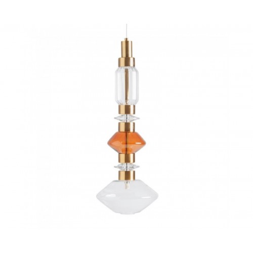 Lámpara De Colgar Anna Cristal 22x22x68 Estilo Art Deco - 1