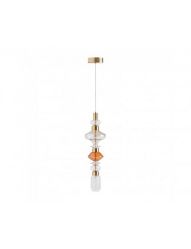 Lámpara De Colgar Anna Cristal 19x19x76 Estilo Art Deco - 1