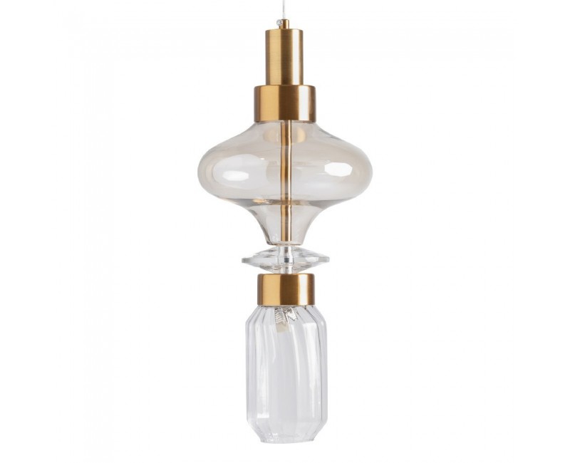 Lámpara De Colgar Nuaria Cristal 19x19x48 Estilo Art Deco - 1