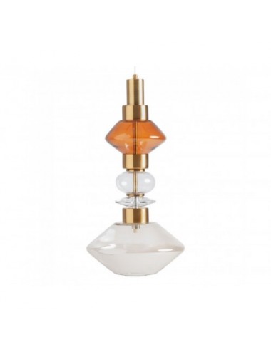 Lámpara De Colgar Anna Cristal 24x24x50 Estilo Art Deco - 1