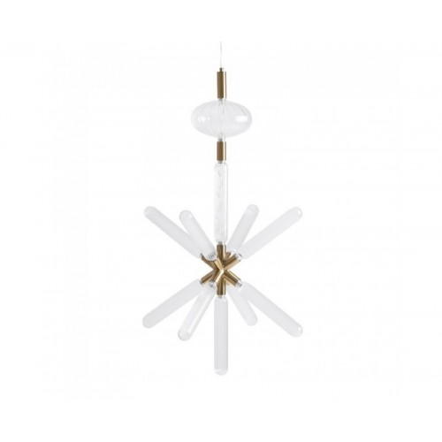 Lámpara De Colgar Cristal 42x42x100 Estilo Art Deco - 1