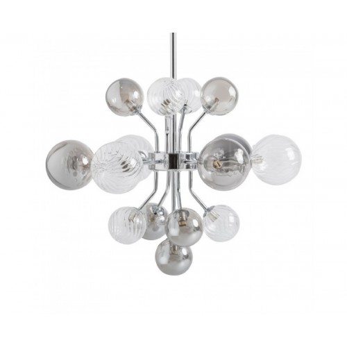 Lámpara De Colgar Carla Cristal 60x60x133 Estilo Art Deco - 1