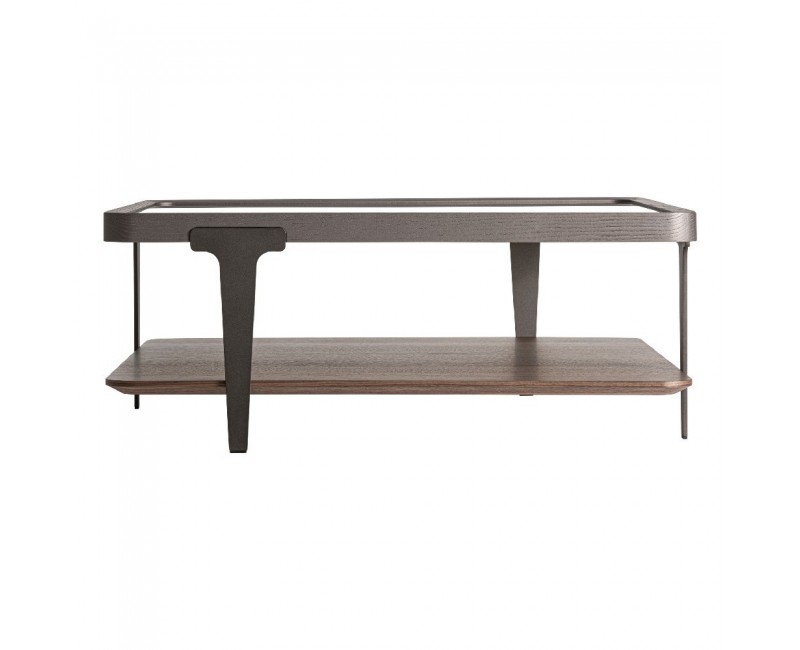 Mesa De Centro Gehofen Madera De Fresno 100x100x40 Estilo Contemporáneo - 1