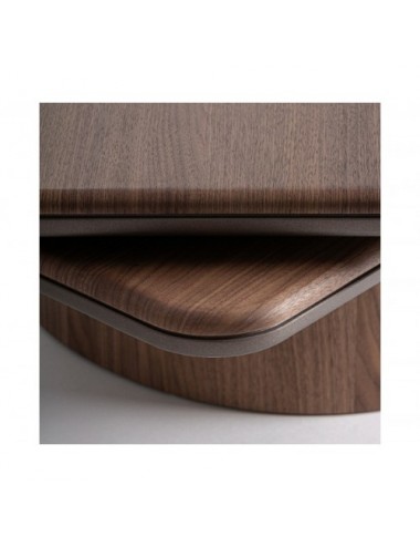 Mesa De Centro Kexby Chapa De Nogal 80x80x38 Estilo Contemporáneo - 5