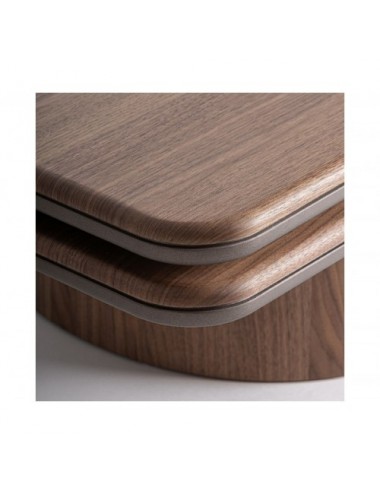 Mesa De Centro Kexby Chapa De Nogal 80x80x38 Estilo Contemporáneo - 6