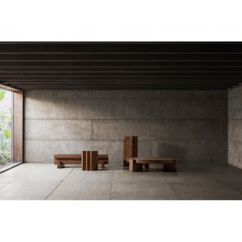 Mesa De Centro Brutalist Madera De Sal 150x100x37 Estilo Contemporáneo - 1