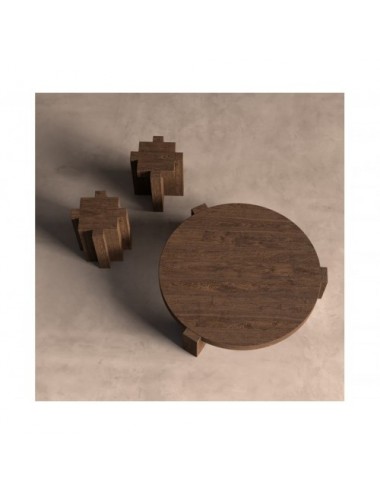 Mesa Auxiliar Brutalist Madera De Sal 43x43x50 Estilo Contemporáneo - 6