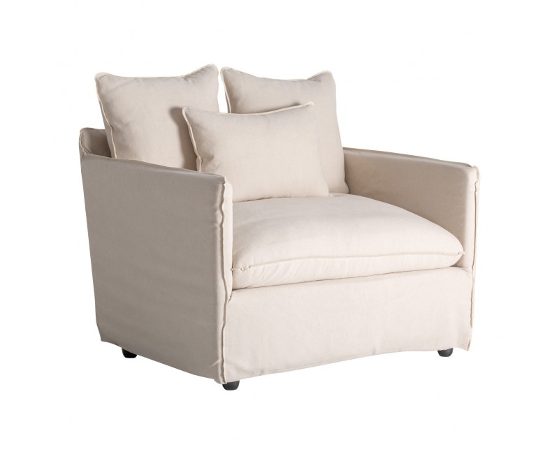 Sillón Pugnac Lino 112x90x92 Estilo Contemporáneo - 1