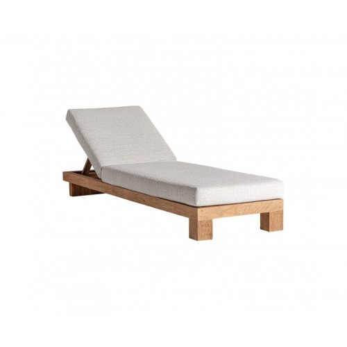 Tumbona Testa Madera De Teka 200x70x35 Estilo Colonial - 1