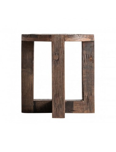 Mesa Auxiliar Losse Madera Recuperada 60x60x65 Estilo Clásico - 1