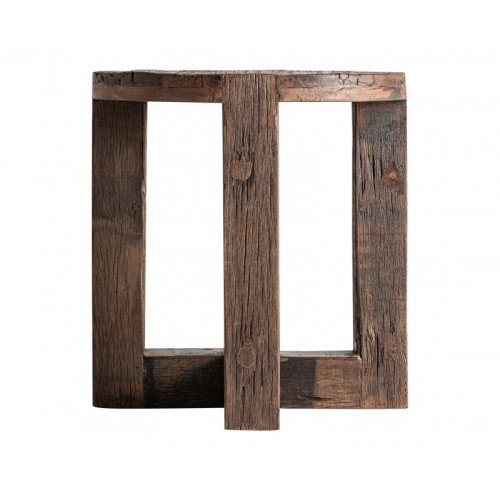 Mesa Auxiliar Losse Madera Recuperada 60x60x65 Estilo Clásico - 1