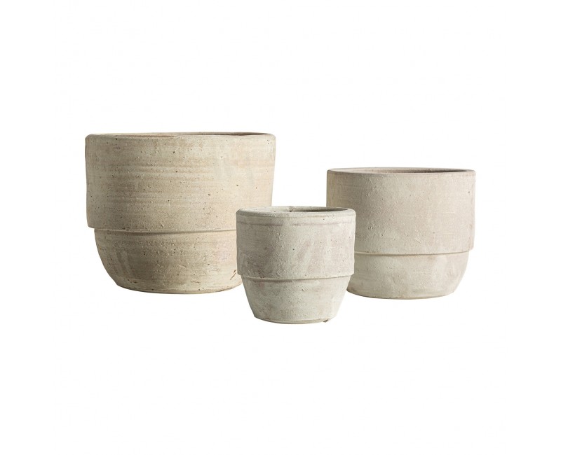 Macetero Kowalski J 3 Arcilla 45x45x35 35x35x28 25x25x22 Estilo Clásico - 1