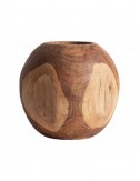 Jarrón Humble Madera De Teka 26x26x27 Estilo Étnico - 1