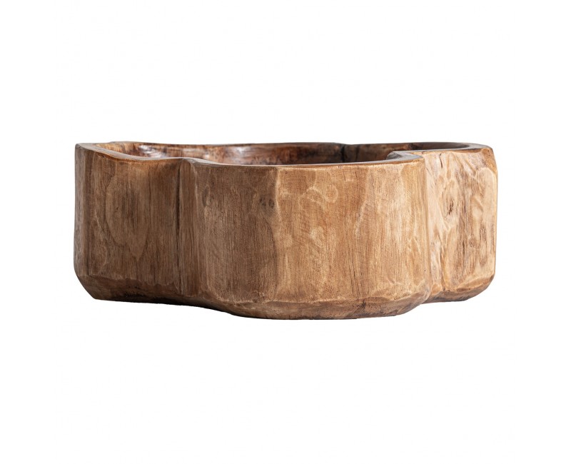 Centro De Mesa Humble Madera De Teka 27x27x10 Estilo Étnico - 1