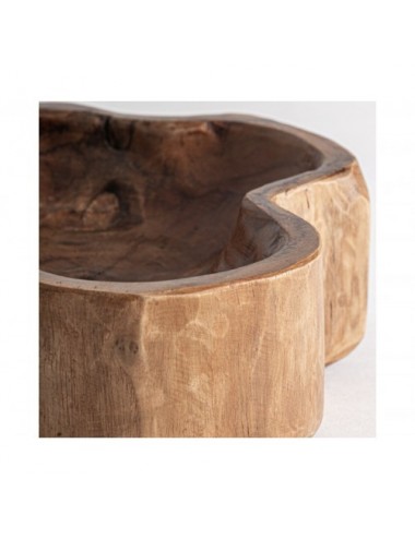 Centro De Mesa Humble Madera De Teka 27x27x10 Estilo Étnico - 1