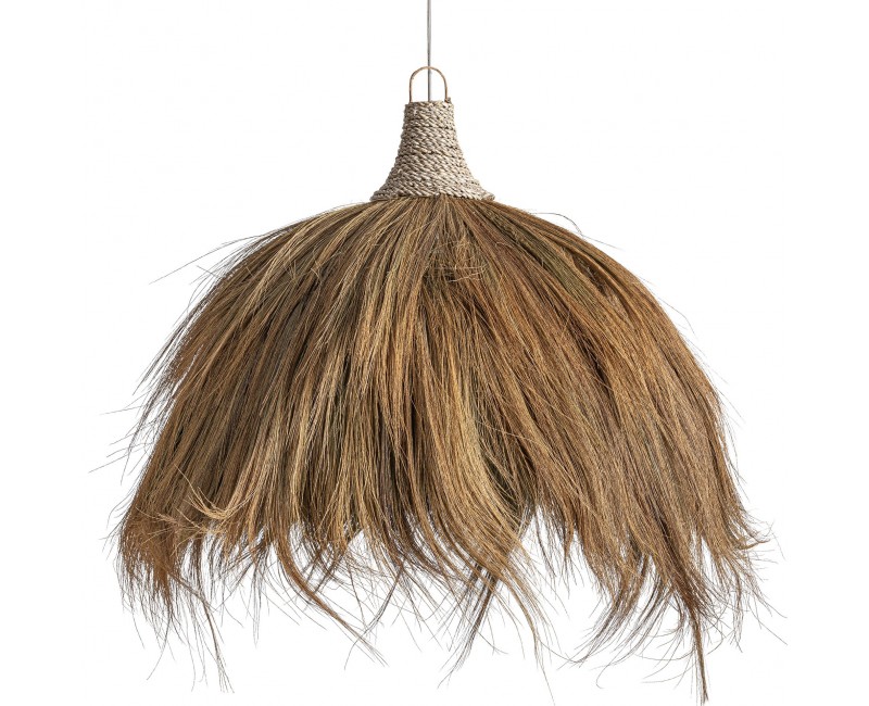 Lámpara De Colgar Bayle Fibra Natural 80x80x90 Estilo Boho - 1