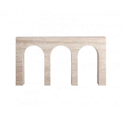 Consola Thiennes Travertino 150x35x80 Estilo Art Deco - 1