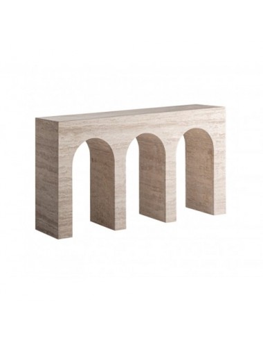 Consola Thiennes Travertino 150x35x80 Estilo Art Deco - 1