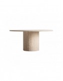Mesa Comedor Thiennes Travertino 160x160x76 Estilo Contemporáneo - 1