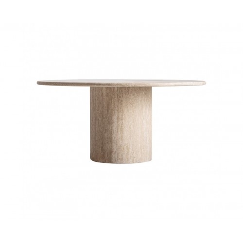 Mesa Comedor Thiennes Travertino 160x160x76 Estilo Contemporáneo - 1