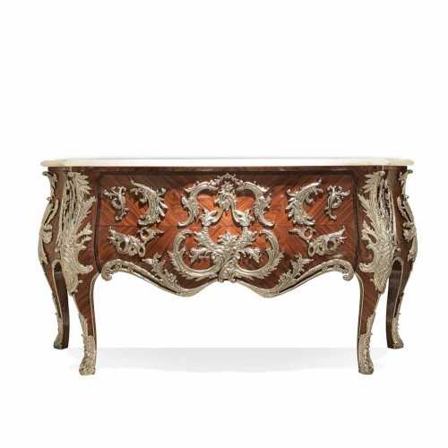 Consola WALLACE en palisandro con tapa en ónix blanco - 1