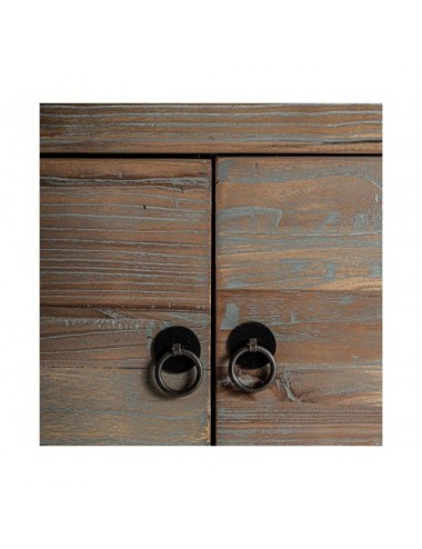 Mueble Tv Untza Madera De Pino Reciclado 220x45x60 Estilo Rústico - 6