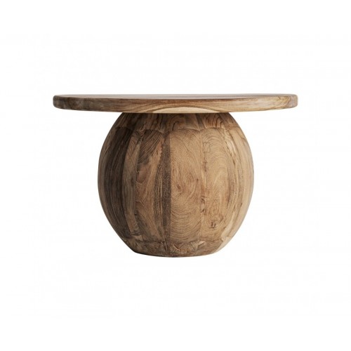 Mesa De Centro Erloy Madera De Teka Reciclada 70x70x45 Estilo Rústico - 1