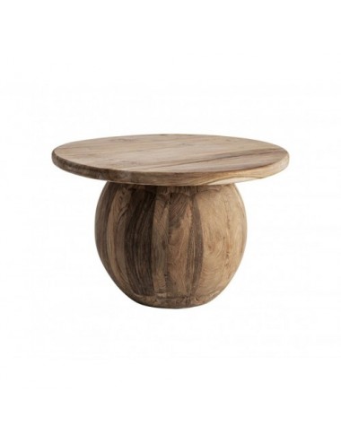 Mesa De Centro Erloy Madera De Teka Reciclada 70x70x45 Estilo Rústico - 1