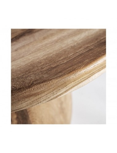 Mesa De Centro Erloy Madera De Teka Reciclada 70x70x45 Estilo Rústico - 3