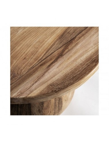 Mesa De Centro Erloy Madera De Teka Reciclada 70x70x45 Estilo Rústico - 4