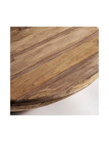 Mesa De Centro Erloy Madera De Teka Reciclada 80x80x24 Estilo Rústico - 5