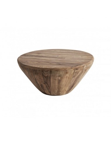 Mesa De Centro Erloy Madera De Teka Reciclada 70x70x30 Estilo Rústico - 1