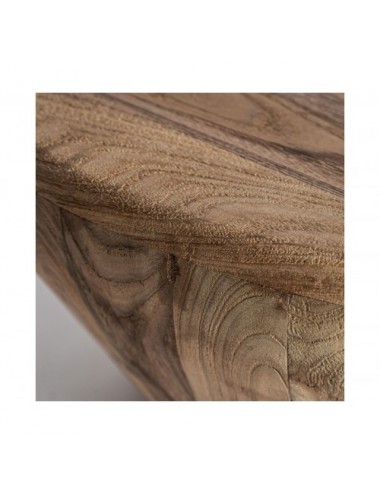 Mesa De Centro Erloy Madera De Teka Reciclada 70x70x30 Estilo Rústico - 4