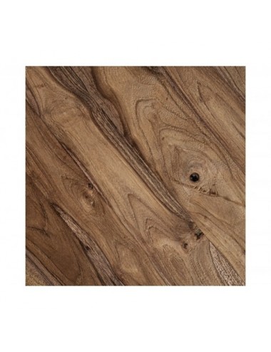 Mesa De Centro Erloy Madera De Teka Reciclada 70x70x30 Estilo Rústico - 5