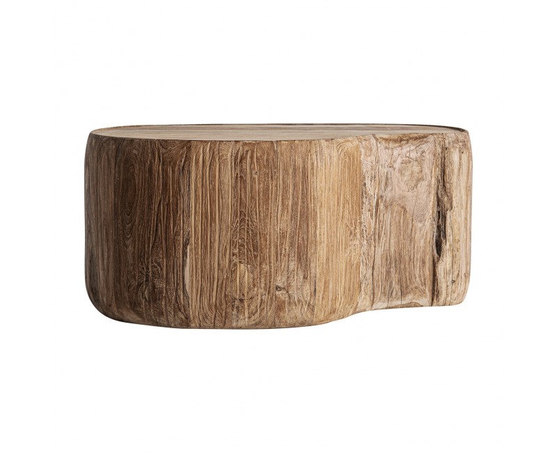 Mesa De Centro Erloy Madera De Teka Reciclada 90x60x40 Estilo Rústico - 1