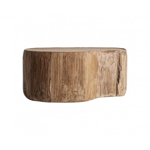 Mesa De Centro Erloy Madera De Teka Reciclada 90x60x40 Estilo Rústico - 1