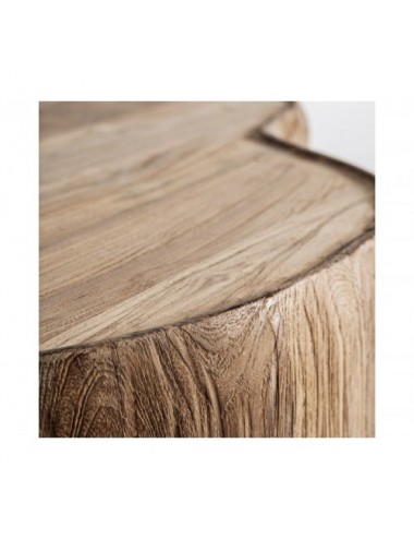 Mesa De Centro Erloy Madera De Teka Reciclada 90x60x40 Estilo Rústico - 6