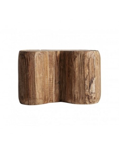 Mesa De Centro Erloy Madera De Teka Reciclada 70x55x46 Estilo Rústico - 1