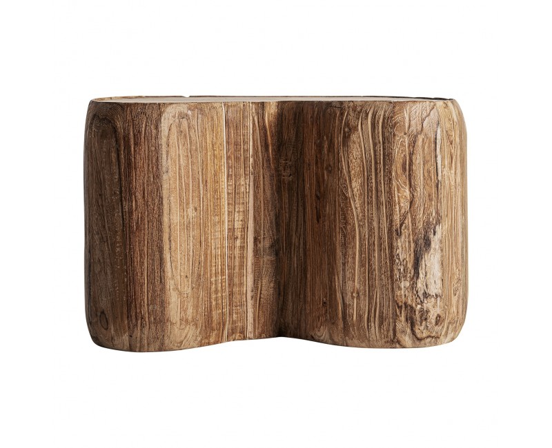 Mesa De Centro Erloy Madera De Teka Reciclada 70x55x46 Estilo Rústico - 1