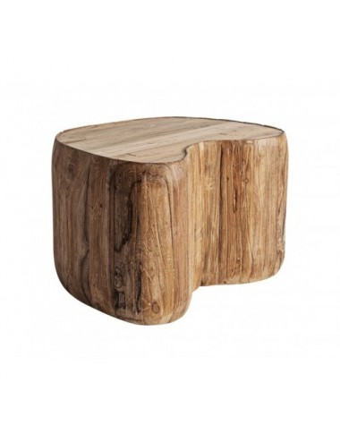 Mesa De Centro Erloy Madera De Teka Reciclada 70x55x46 Estilo Rústico - 1