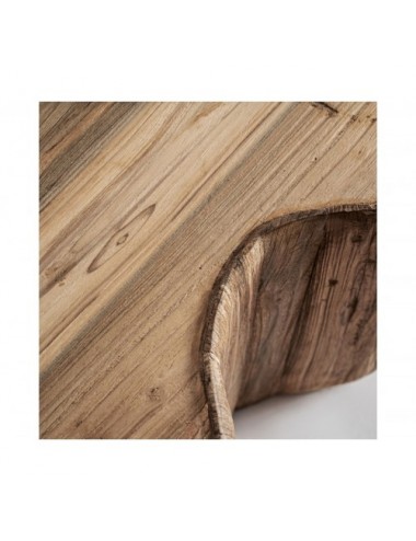 Mesa De Centro Erloy Madera De Teka Reciclada 70x55x46 Estilo Rústico - 5