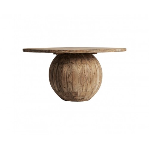 Mesa Comedor Erloy Madera De Teka Reciclada 150x150x80 Estilo Rústico - 1