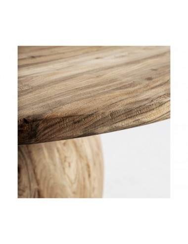 Mesa Comedor Erloy Madera De Teka Reciclada 150x150x80 Estilo Rústico - 3