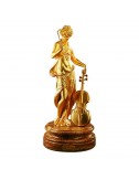 Figura Golden Lady with Viola Decoración bronce artesanal Soher - 1