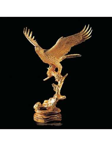 Figura Águila Dorada Decoración bronce artesanal Soher - 1