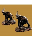 Set 2 figuras Elefante Decoración bronce artesanal Soher - 1