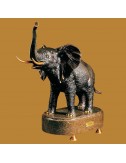 Figura Elefante Decoración bronce mármol artesanal Soher - 1